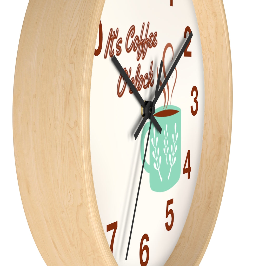 It's Coffee O'clock Wall Clock for Kitchen and Coffee Station