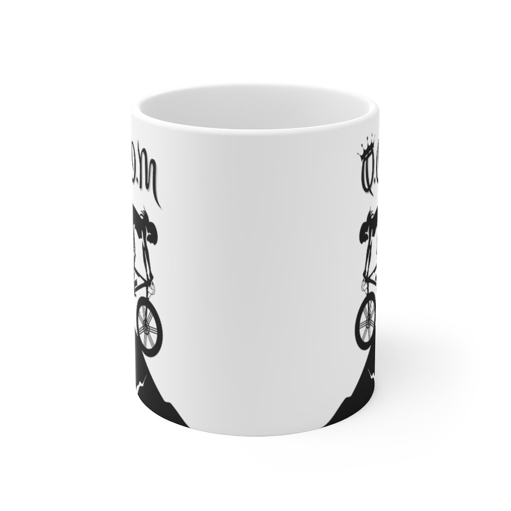 Queen of the Mountain - QOM - Mountain biking - Ceramic Mug 11oz