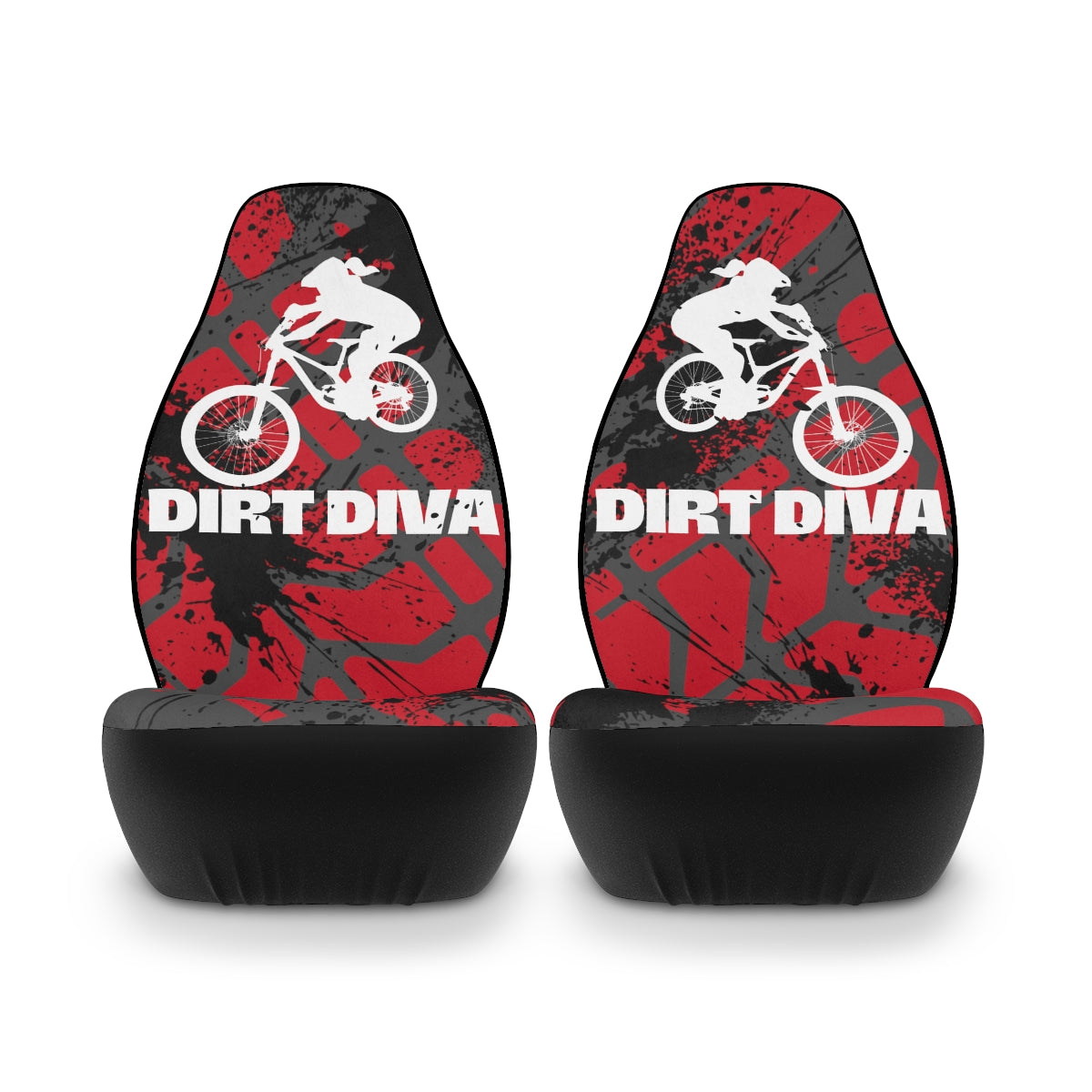 Dirt Diva - Car Seat Covers -  Red - Set of 2 - Car - Truck - SUV