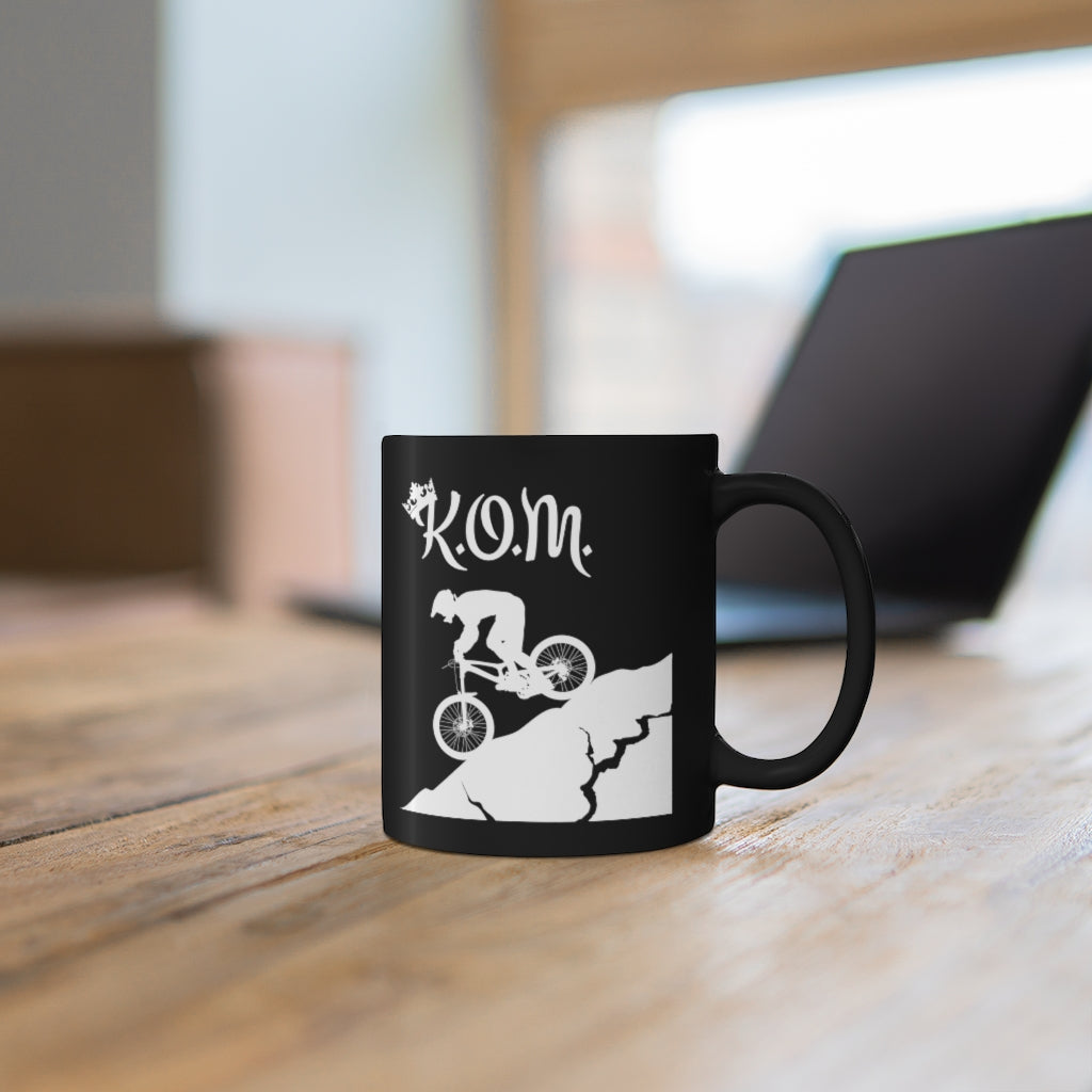 KOM - King of the Mountain - 11oz Black Mug