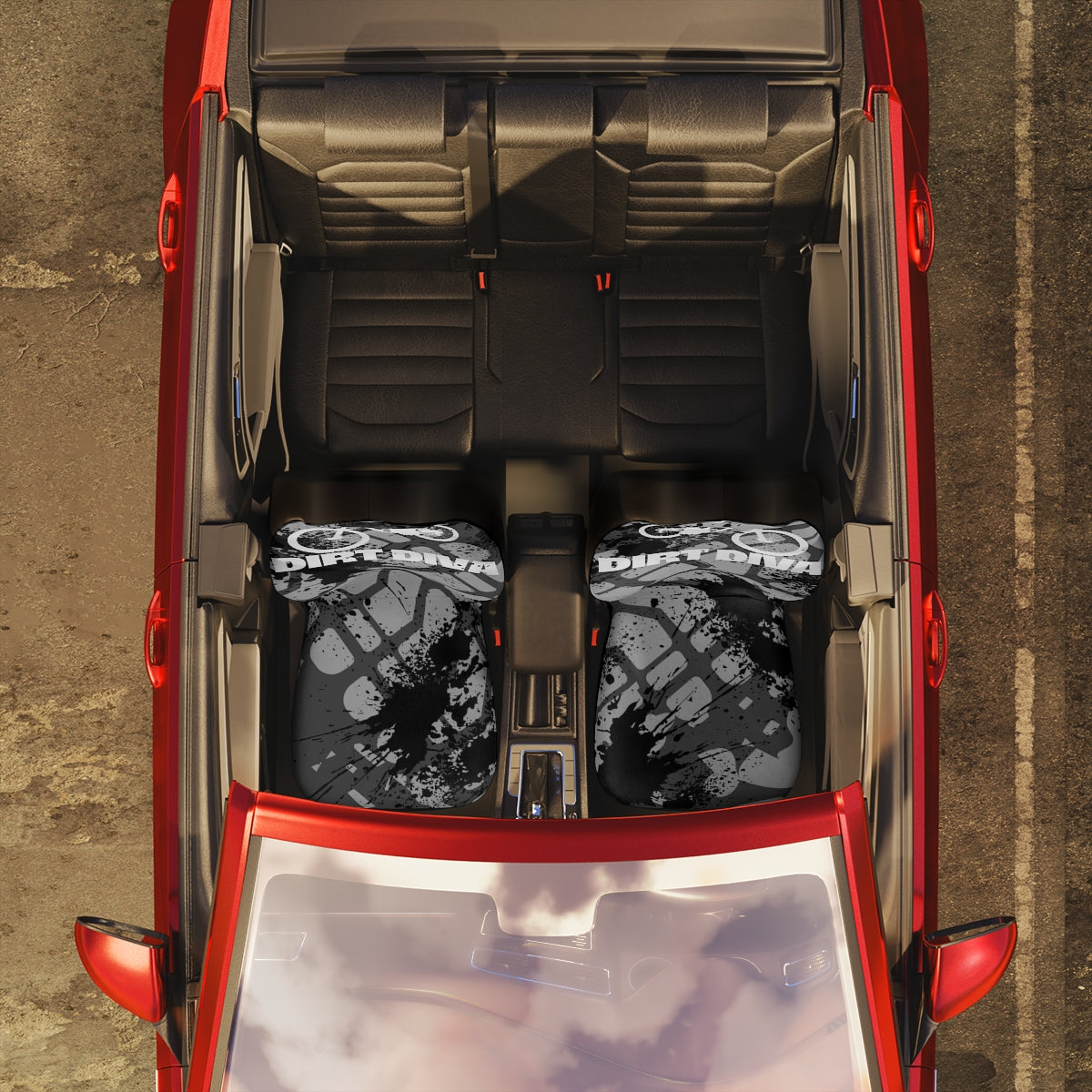 Dirt Diva - Car Seat Covers - Grey and Black - Set of Two - Car - Truck -SUV