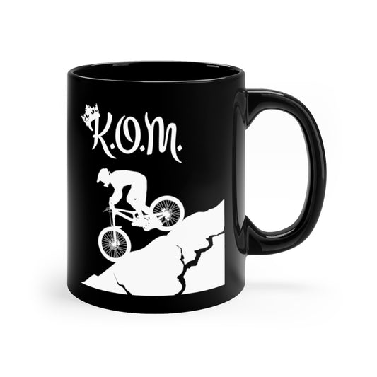 KOM - King of the Mountain - 11oz Black Mug