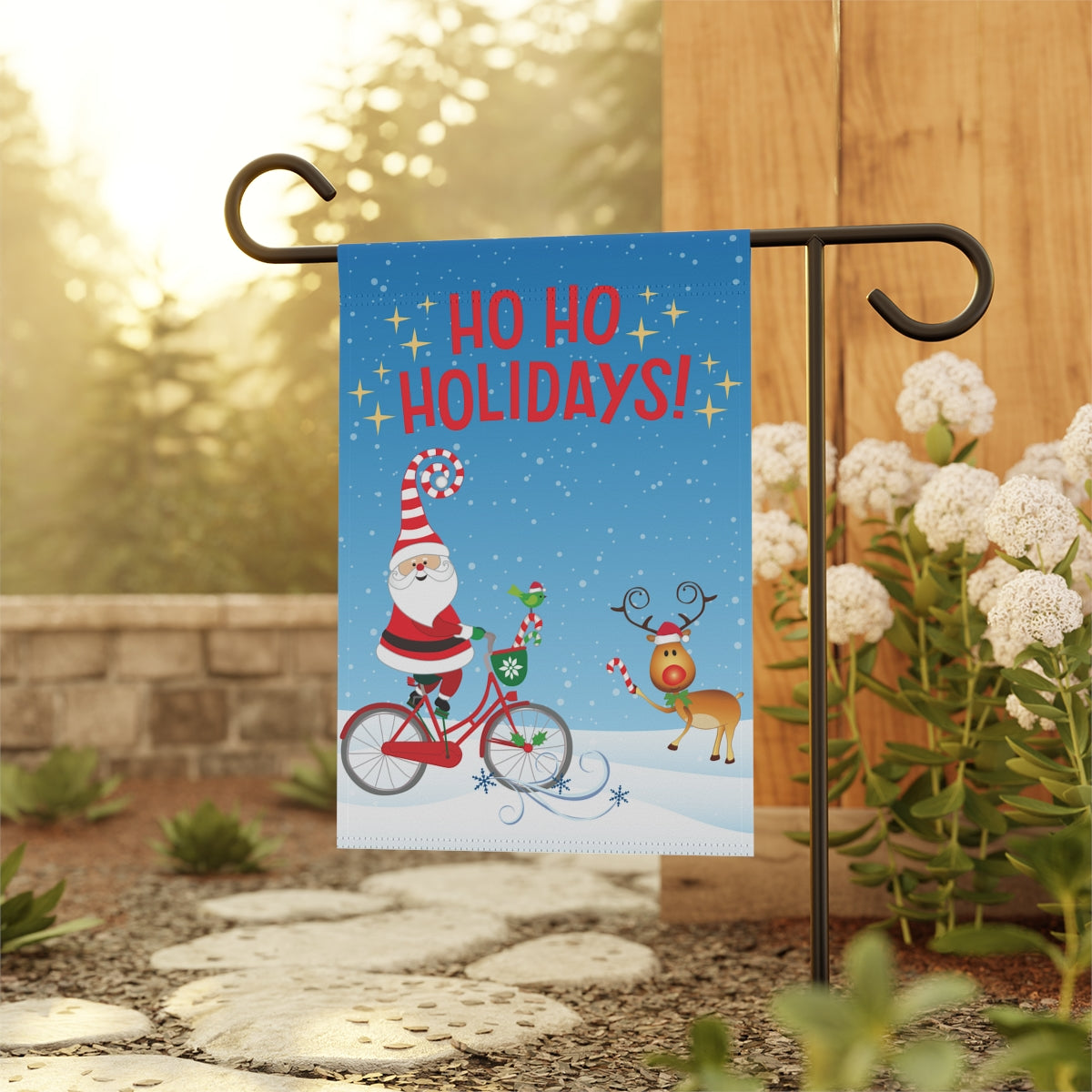 Ho Ho Holidays - Small 12" X 18" Holiday Banner Flag
