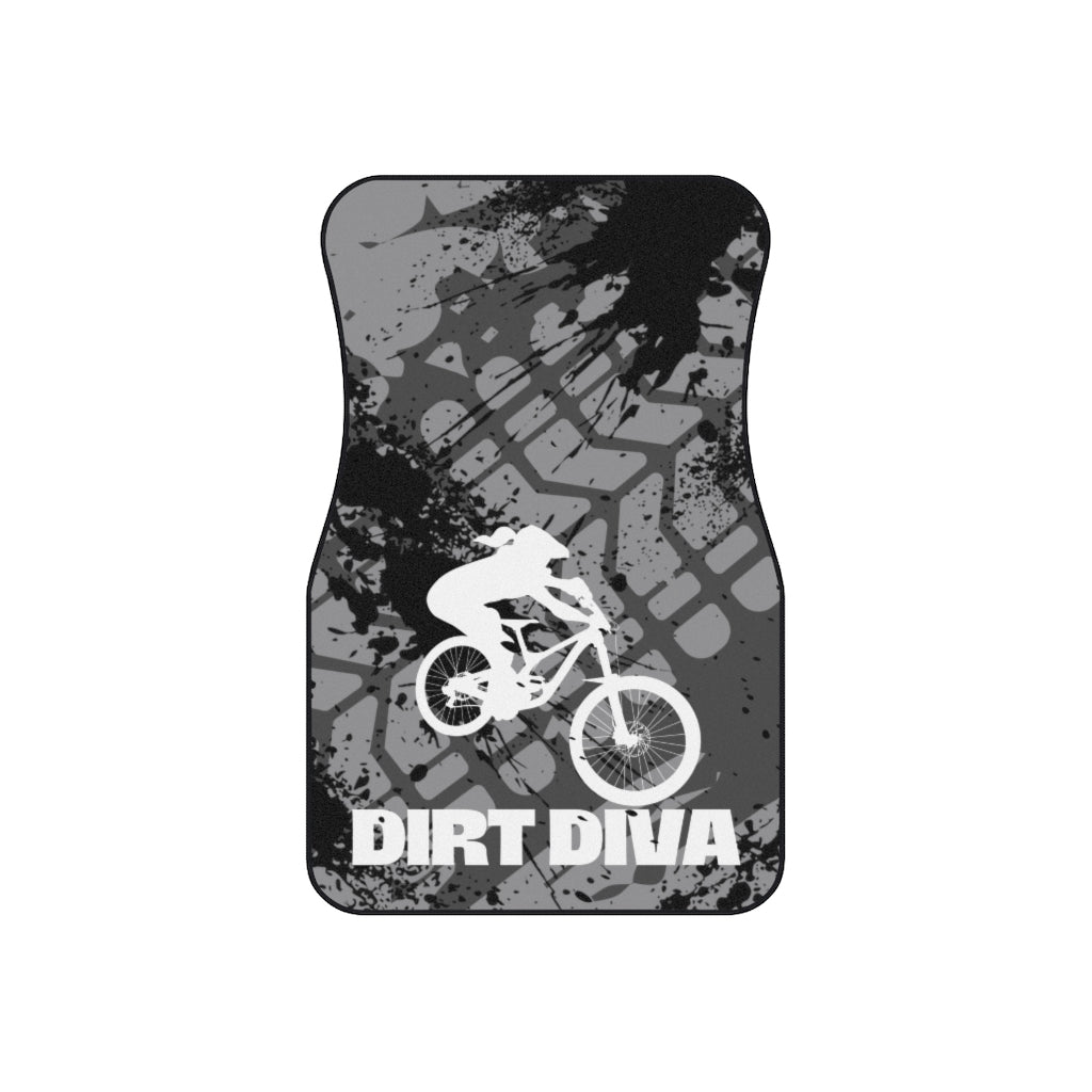 Dirt Diva - Car Mats - Gray and Black - Set of 2 Front Mats - Car - Truck - SUV