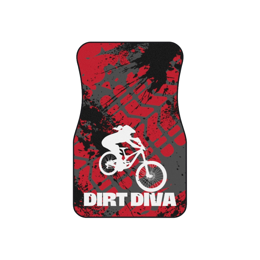 Dirt Diva - Car Mats - Red - Set of 2 Front Mats - Car - Truck - SUV