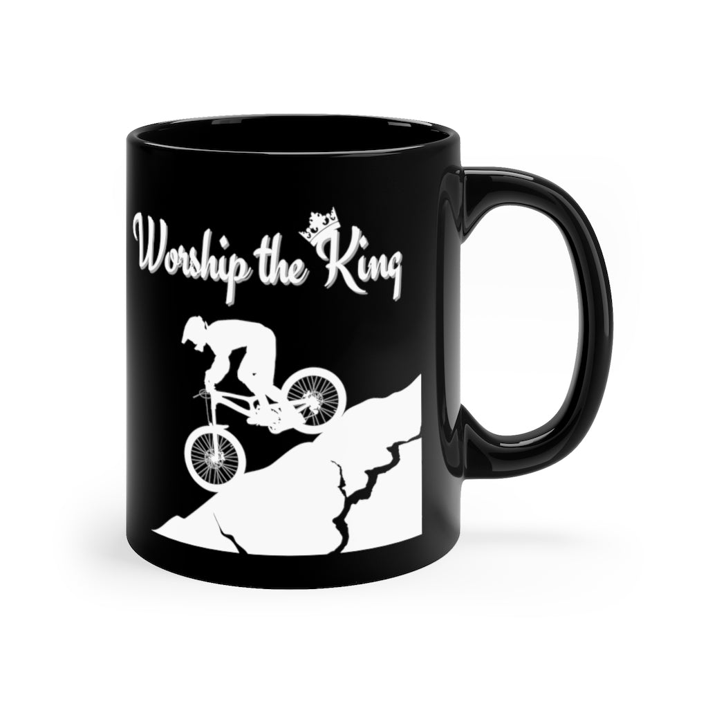 Worship the King - KOM - 11oz Black Mug