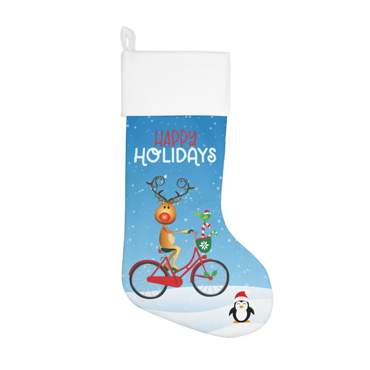 Cycling Reindeer Holiday Stocking