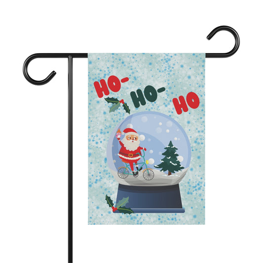 Ho Ho Ho Snowglobe - Small 12" X 18" Holiday Banner Flag