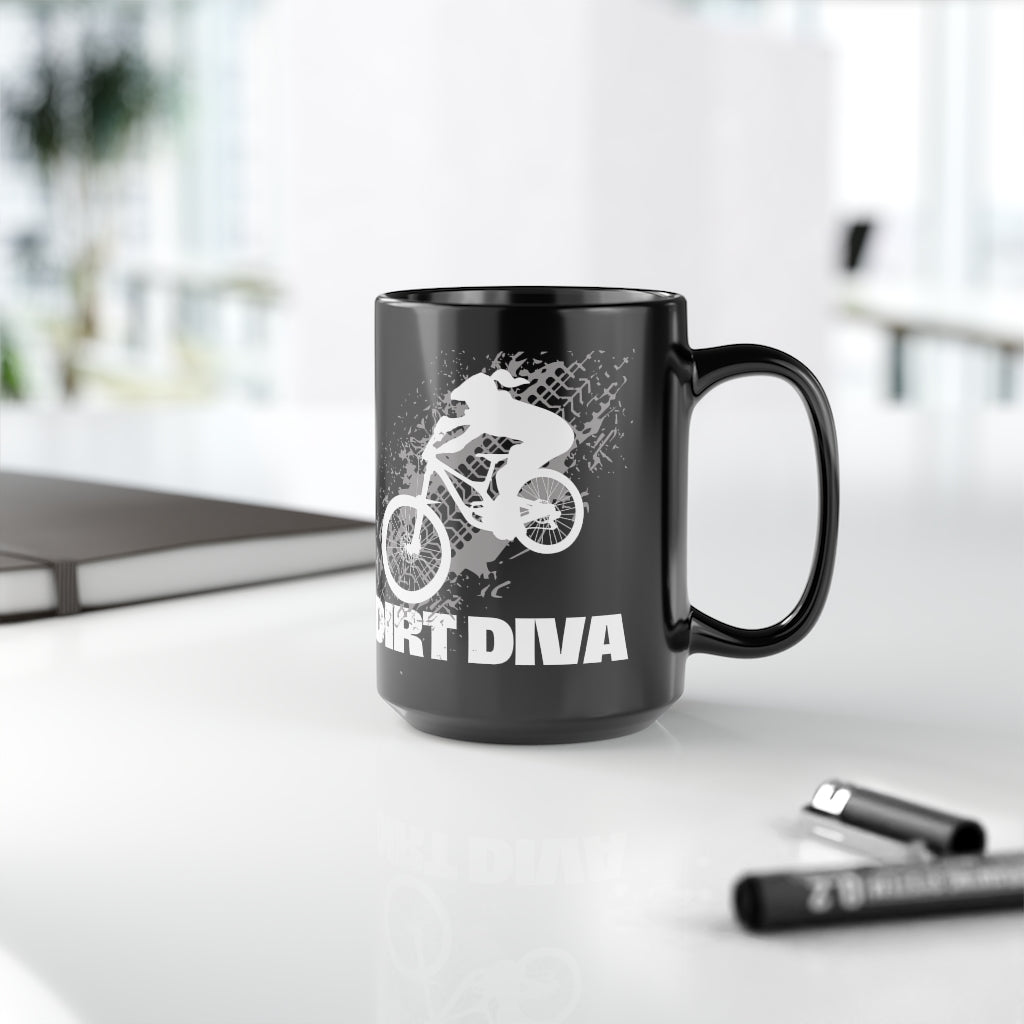 Dirt Diva - Black Mug, 15oz