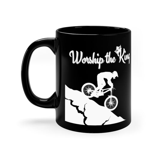 Worship the King - KOM - 11oz Black Mug