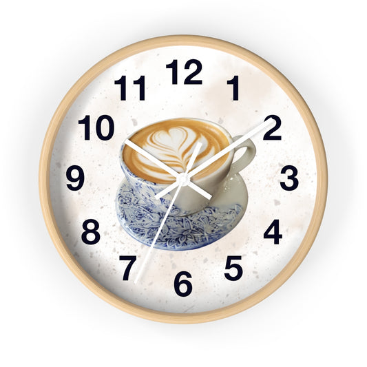 Never Be Latte Wall Clock for Kitchen and Coffee Station