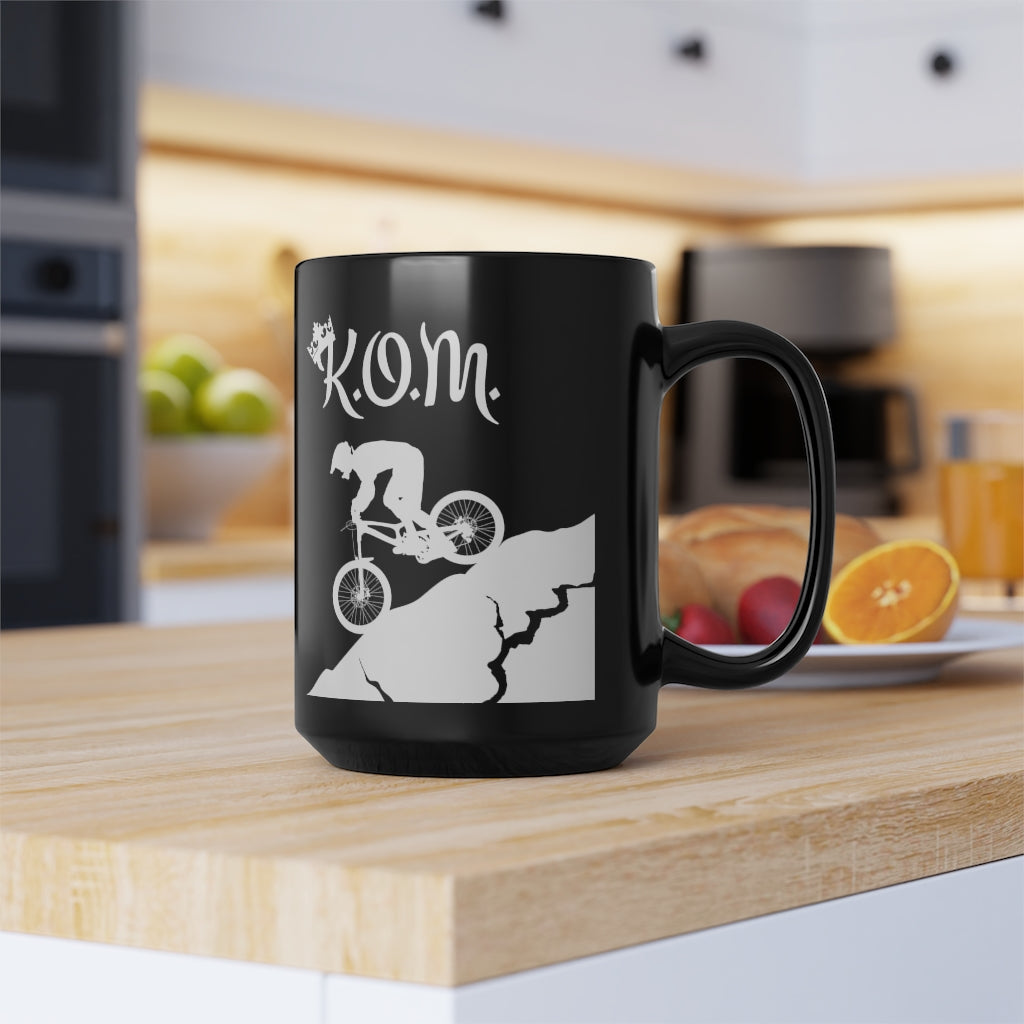 KOM - King of the Mountain - Mountain biking - Black Mug, 15oz