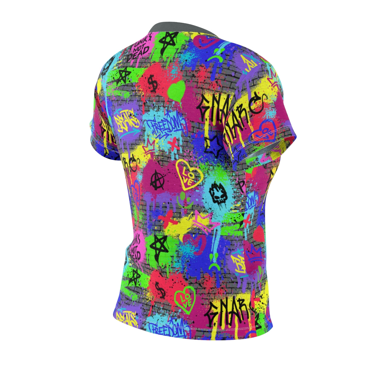 Women's All Over Print - Grafitti - Lightweight Short Sleeve Activewear Shirt - Moisture Wicking - Quick Dry