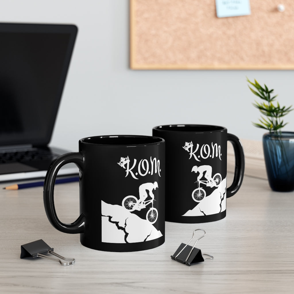 KOM - King of the Mountain - 11oz Black Mug