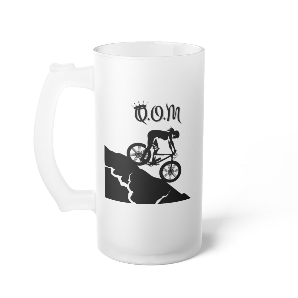 Queen of the Mountain (QOM) Frosted Glass Beer Mug