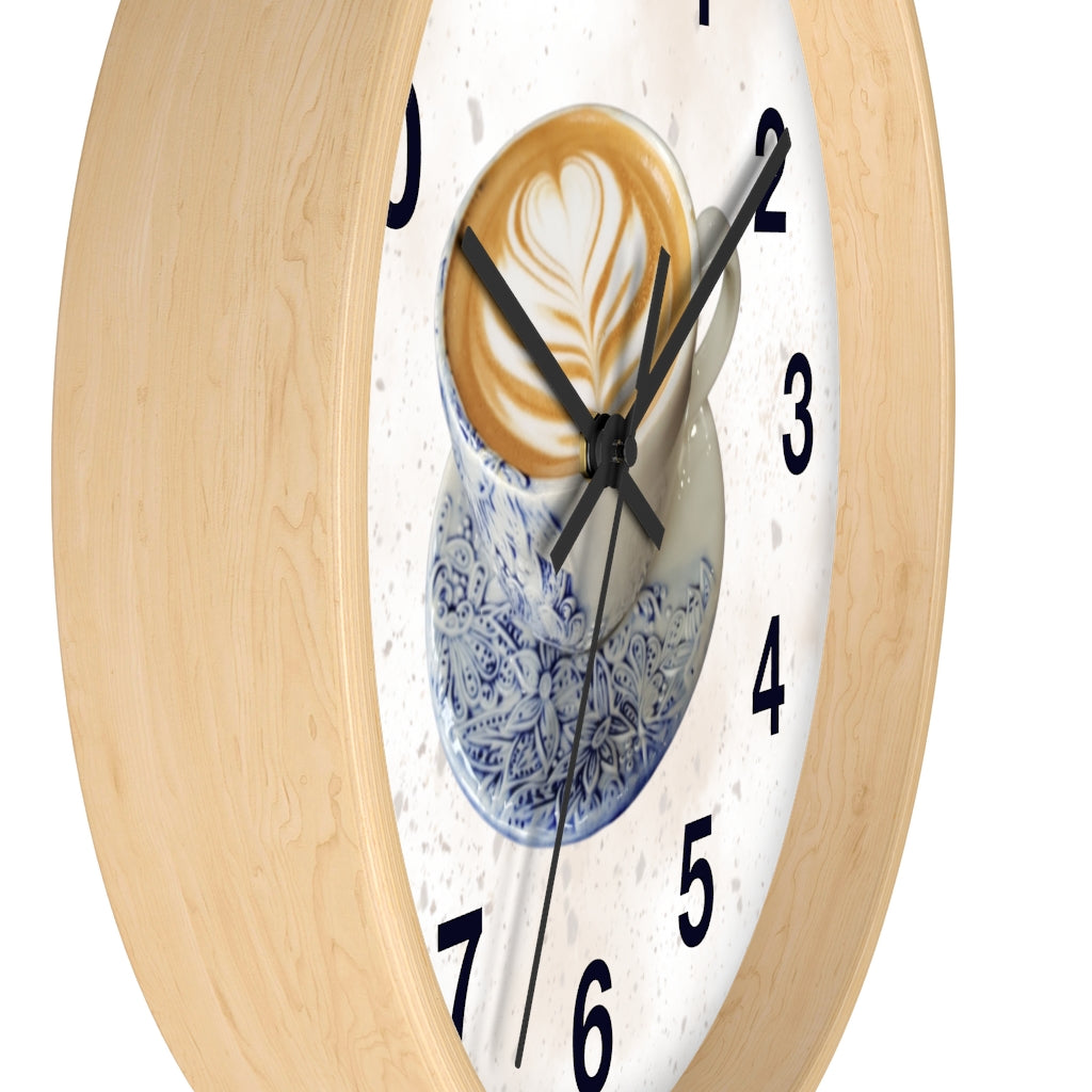 Never Be Latte Wall Clock for Kitchen and Coffee Station