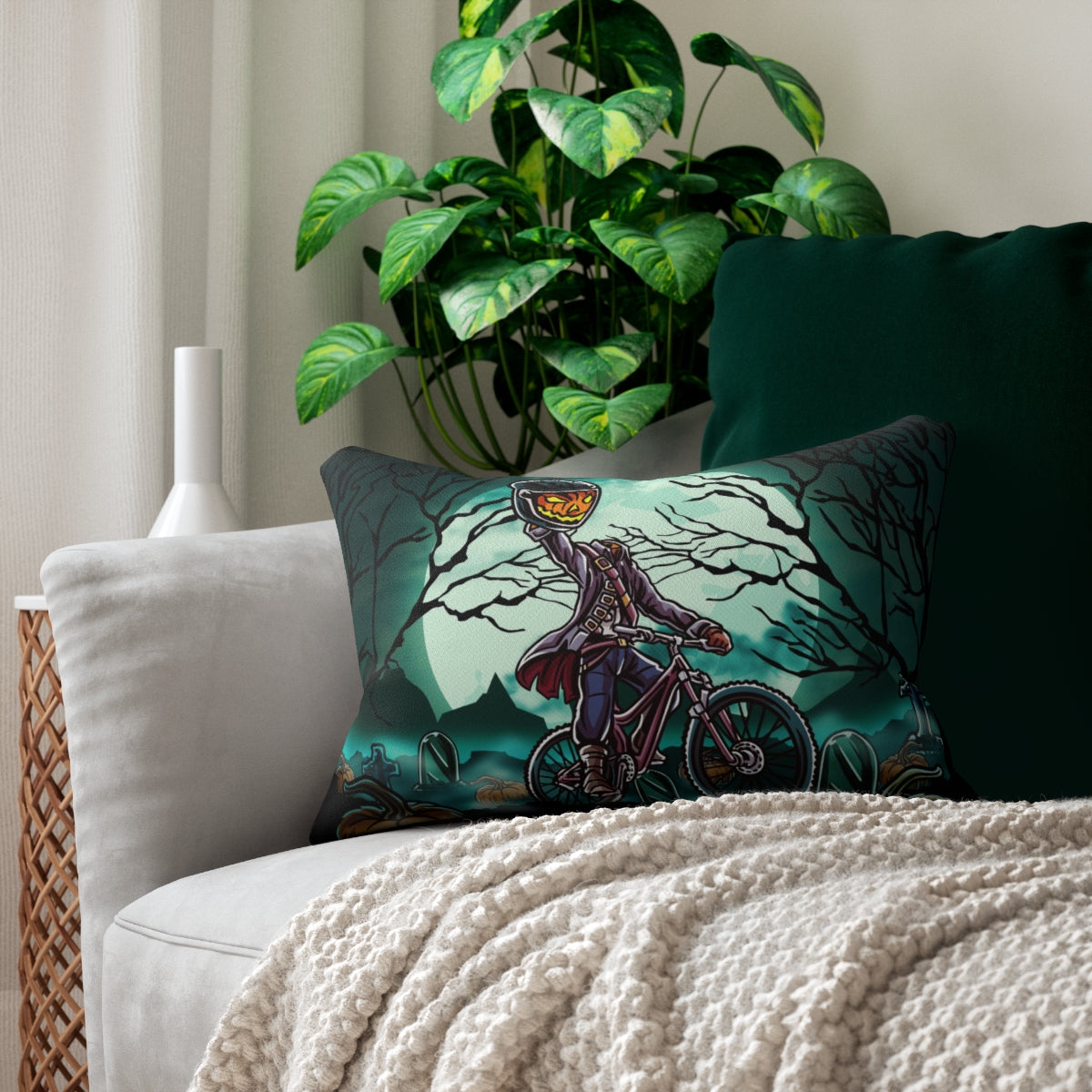 Headless Rider Spun Polyester Lumbar Pillow