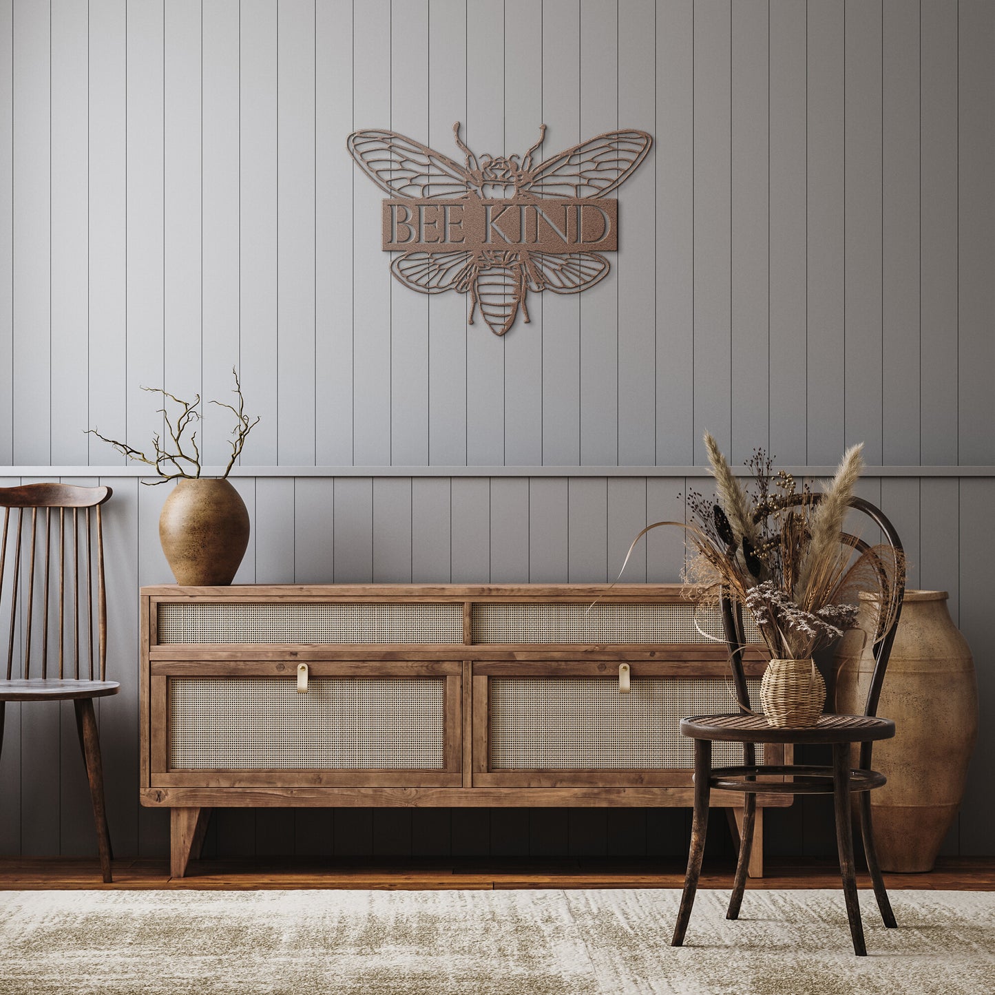 Bee Kind Die Cut Metal Wall Art Sign for Home and Garden