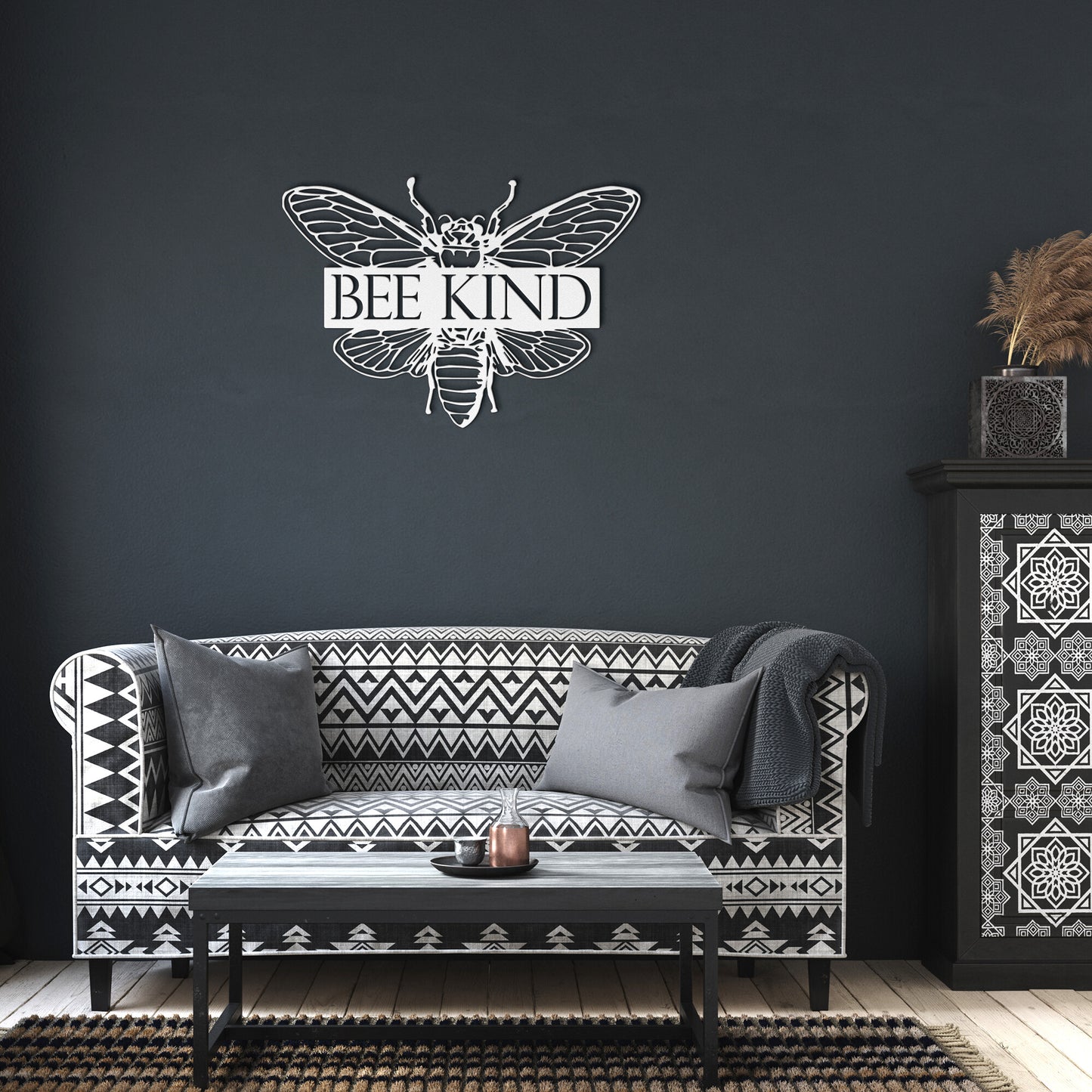 Bee Kind Die Cut Metal Wall Art Sign for Home and Garden