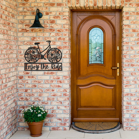 Enjoy the Ride Metal Die Cut Wall Art for Home and Garden