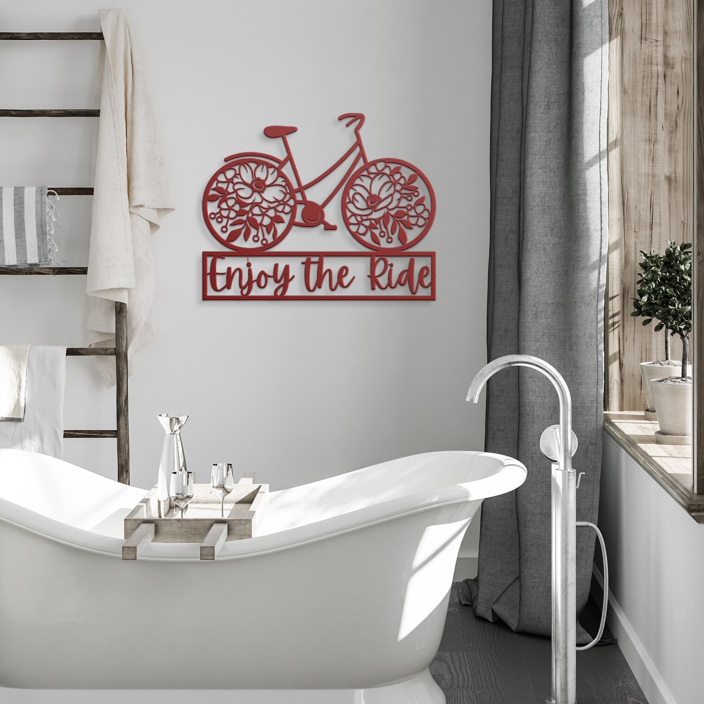 Enjoy the Ride Metal Die Cut Wall Art for Home and Garden