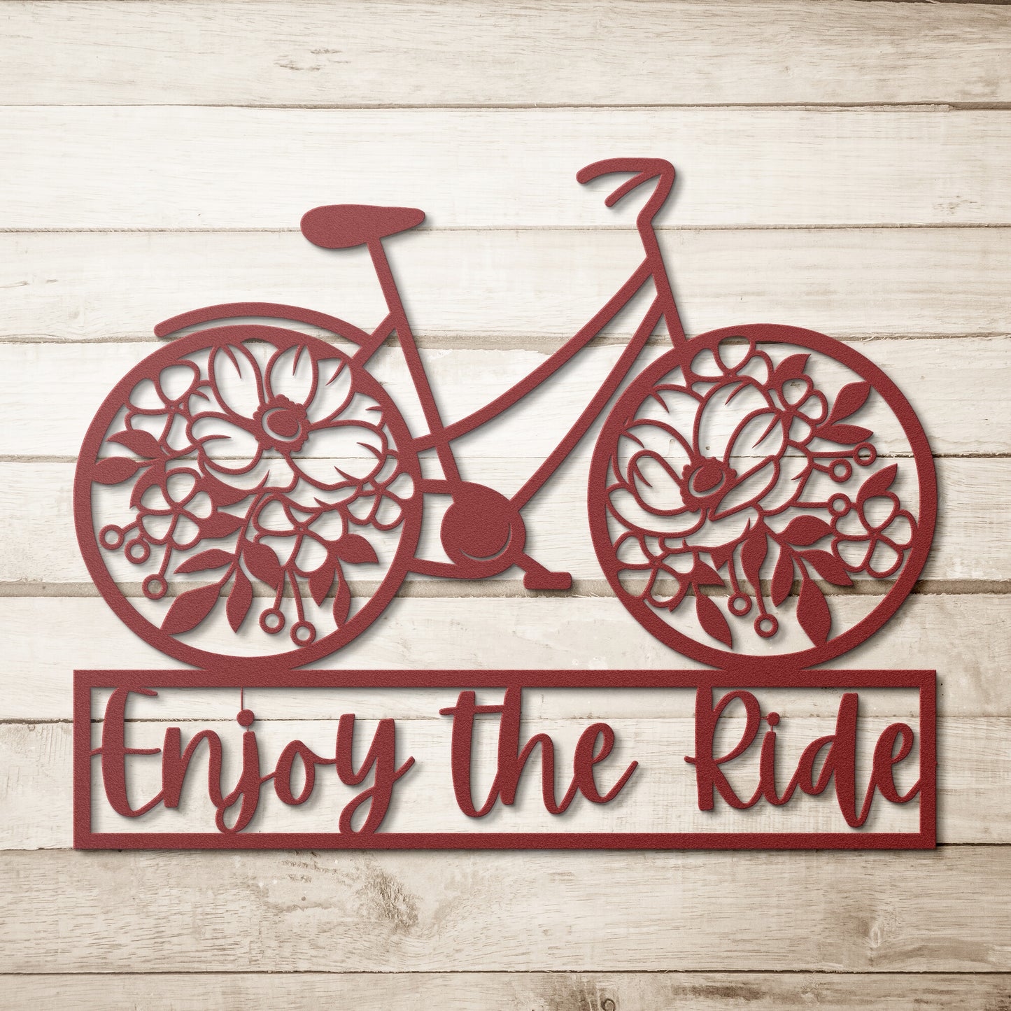 Enjoy the Ride Metal Die Cut Wall Art for Home and Garden