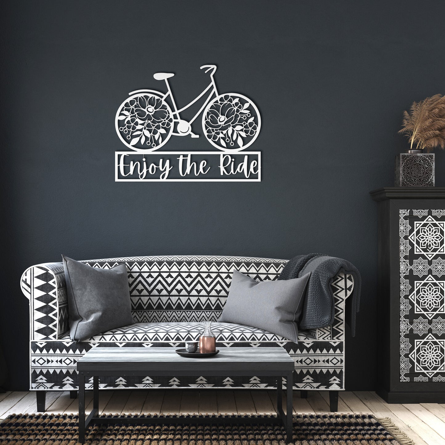 Enjoy the Ride Metal Die Cut Wall Art for Home and Garden