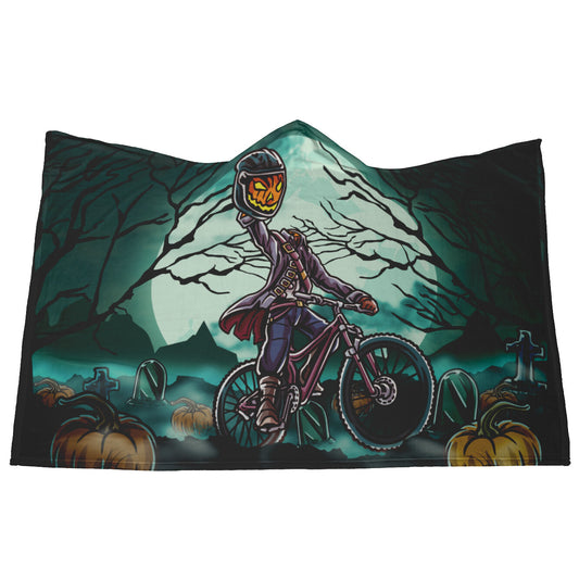Mountain Bike-Themed Headless Rider Hooded Blanket