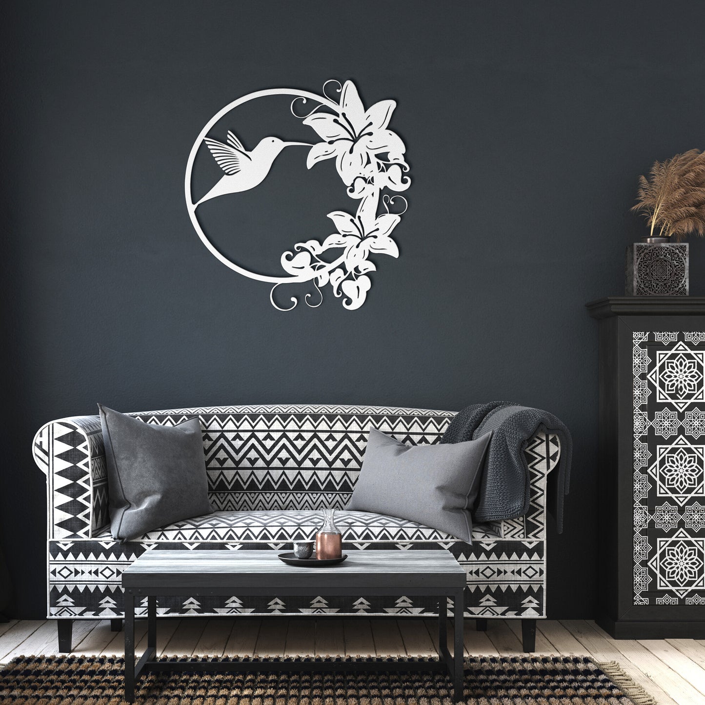 Hummingbird Die Cut Metal Sign Wall Art