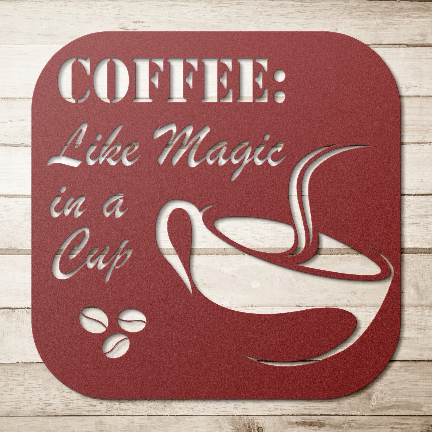 Magic in a Cup Metal Wall art Sign