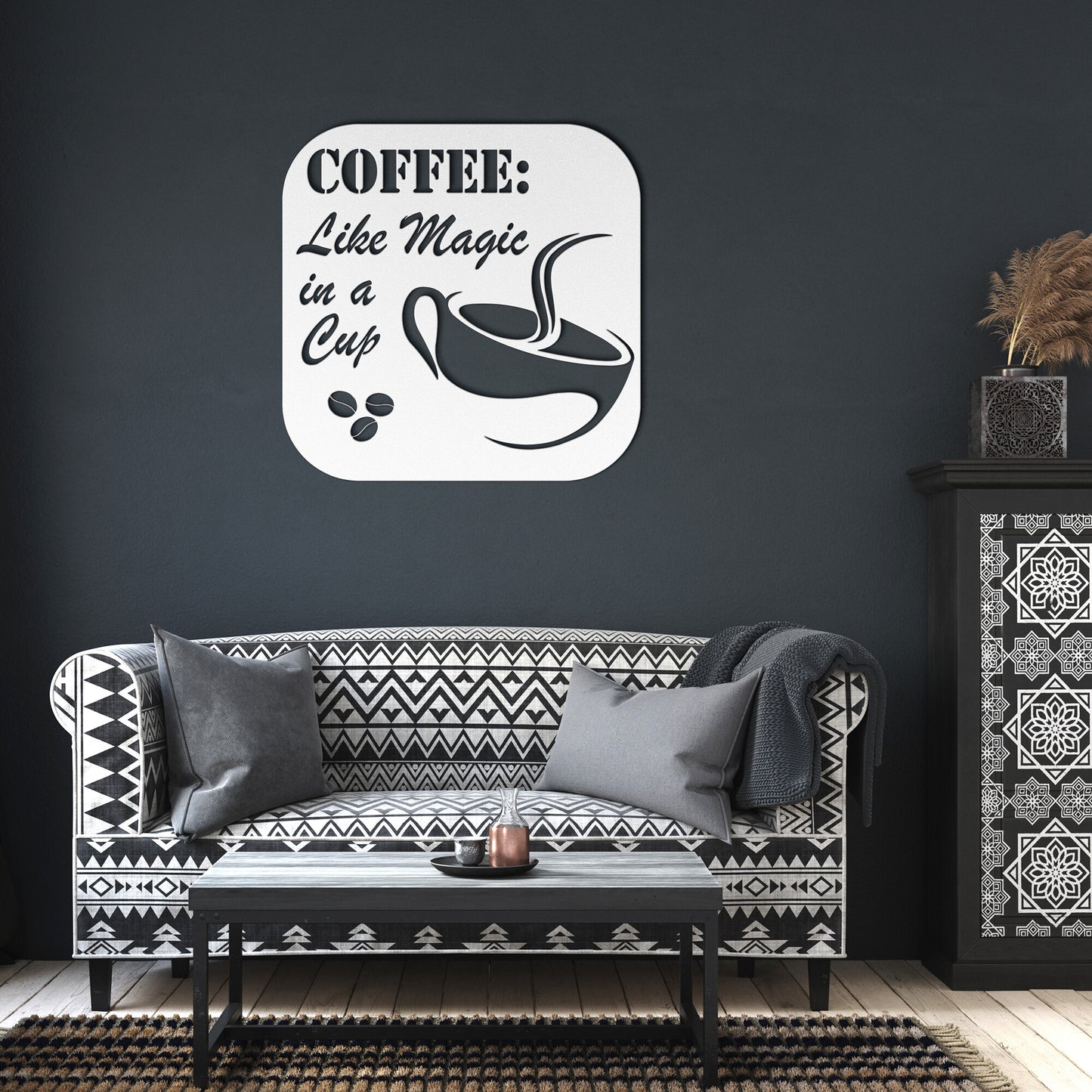 Magic in a Cup Metal Wall art Sign