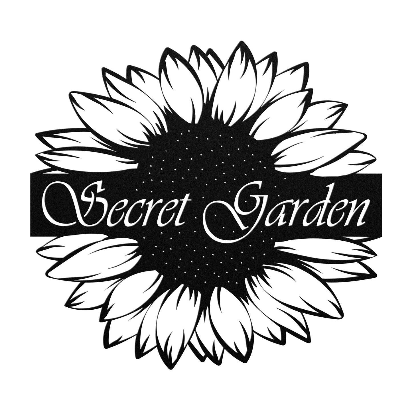 Secret Garden Sunflower Die Cut Metal Wall Art Sign