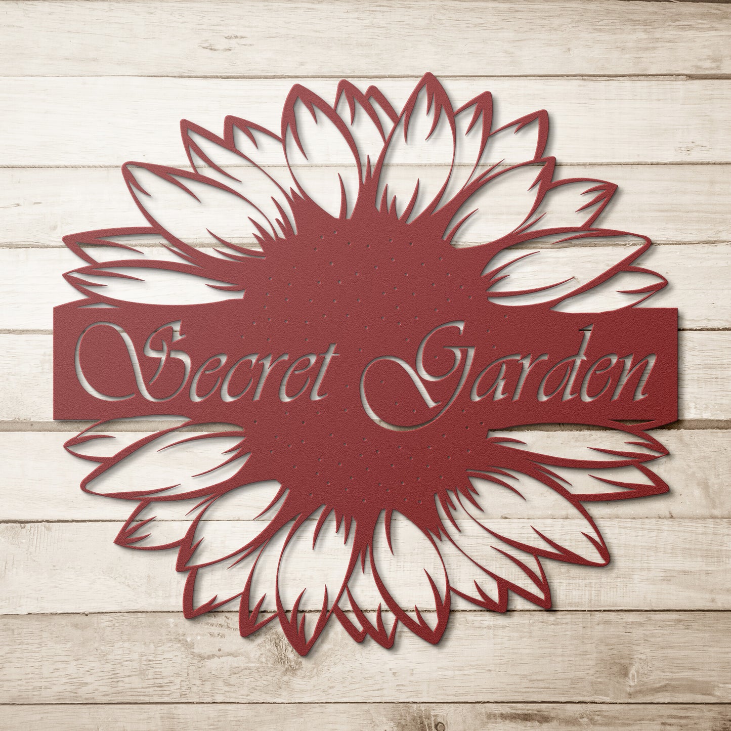 Secret Garden Sunflower Die Cut Metal Wall Art Sign