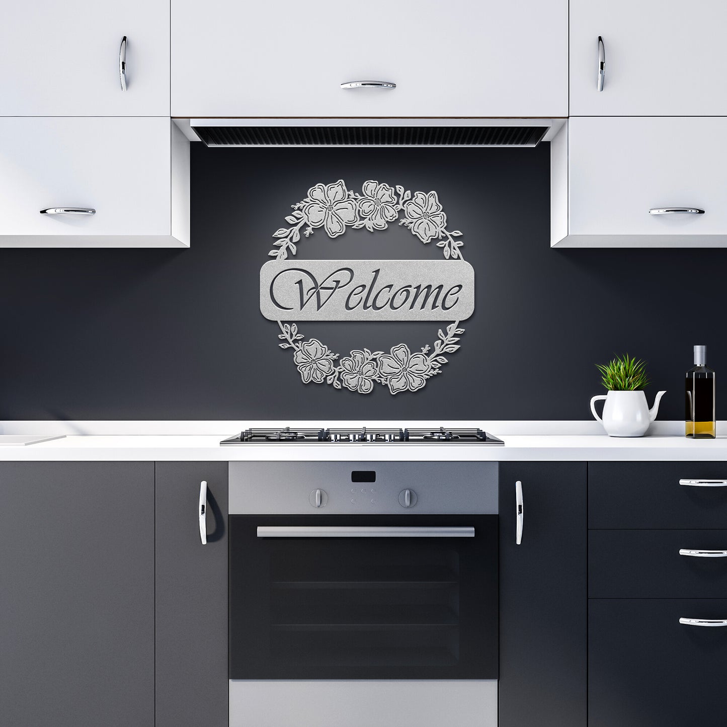 Welcome Die Cut Metal Sign Wall Art