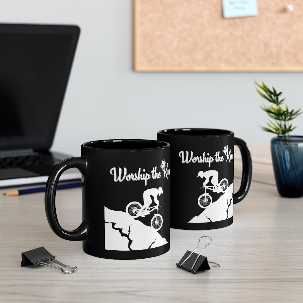 Worship the King - KOM - 11oz Black Mug