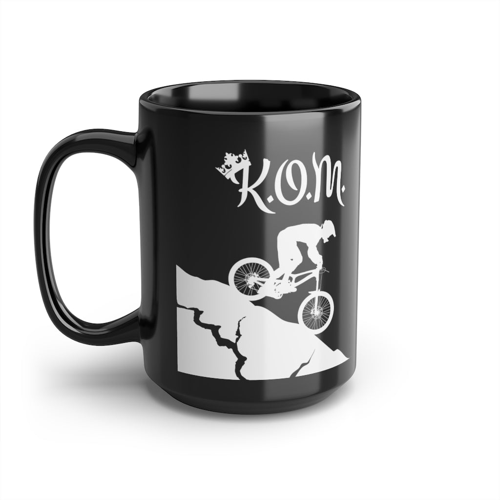KOM - King of the Mountain - Mountain biking - Black Mug, 15oz