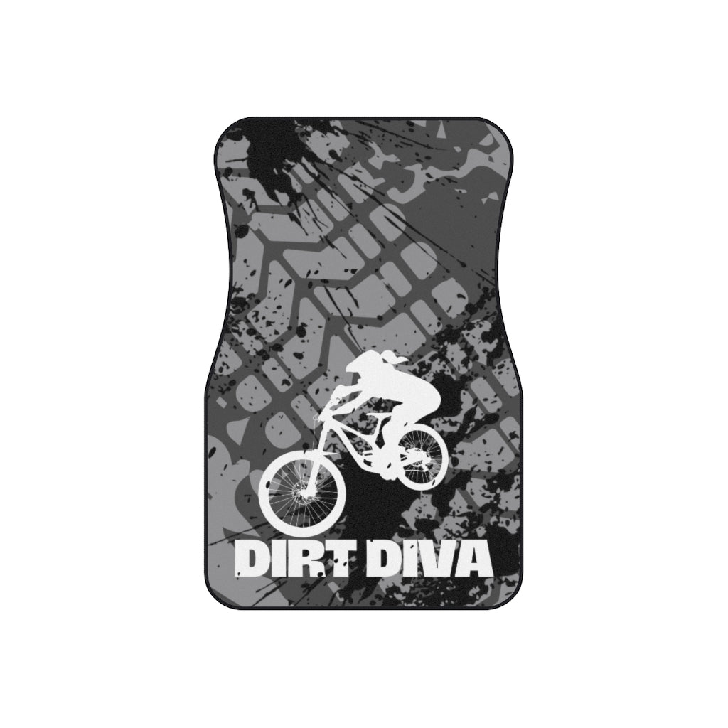 Dirt Diva - Car Mats - Gray and Black - Set of 2 Front Mats - Car - Truck - SUV