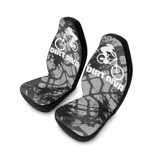 Dirt Diva - Car Seat Covers - Grey and Black - Set of Two - Car - Truck -SUV