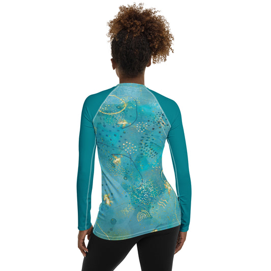Women's All Over Print - Lux Bubbles - Lightweight Long Sleeve Performance Shirt - 50+ UV Protection - Moisture Wicking