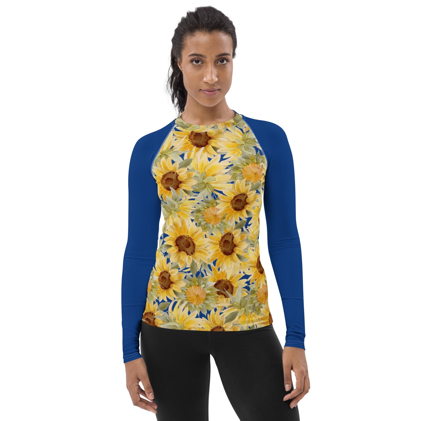 Women's All Over Print- Sunflowers - Lightweight Long Sleeve Performance Shirt - 50+ UV Protection - Moisture Wicking