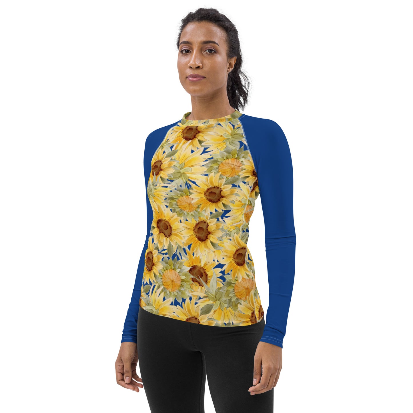 Women's All Over Print- Sunflowers - Lightweight Long Sleeve Performance Shirt - 50+ UV Protection - Moisture Wicking