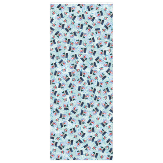 Snowglobe Cycling Santa Wrapping Paper