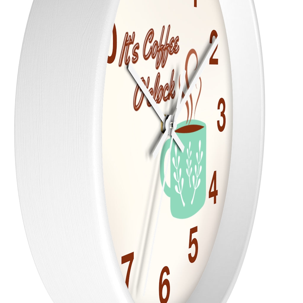 It's Coffee O'clock Wall Clock for Kitchen and Coffee Station