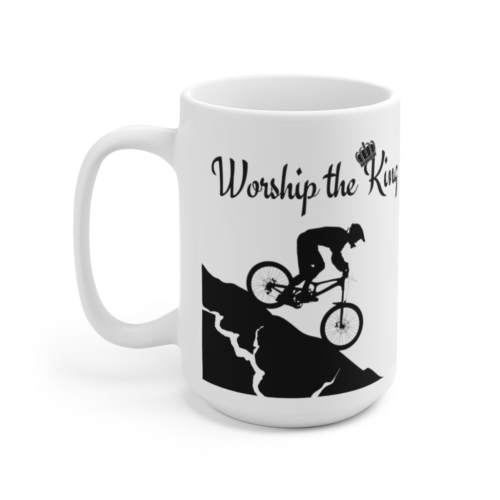 Worship the King - KOM - Mountain Biking - Ceramic Mug 15oz