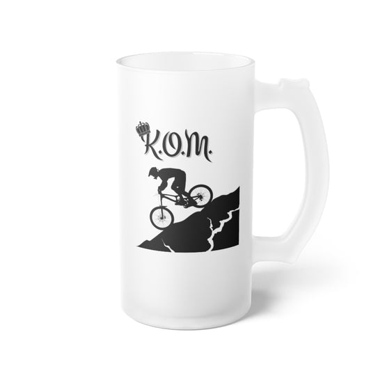 King of the Mountain (KOM) Frosted Glass Beer Mug