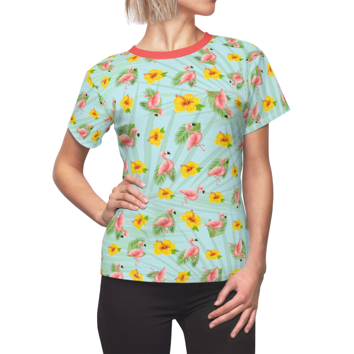Women's All Over Print - Flamingo Bingo Lightweight Short Sleeve Activewear Jersey - Moisture Wicking - Quick Dry