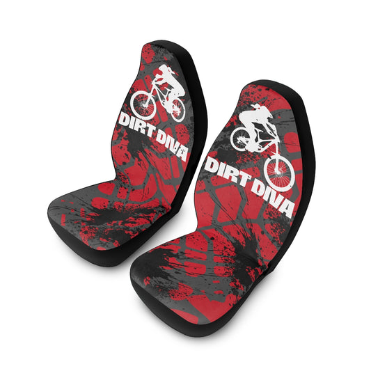 Dirt Diva - Car Seat Covers - Red - Set of 2 - Car - Truck - SUV