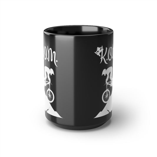 KOM - King of the Mountain - Mountain biking - Black Mug, 15oz