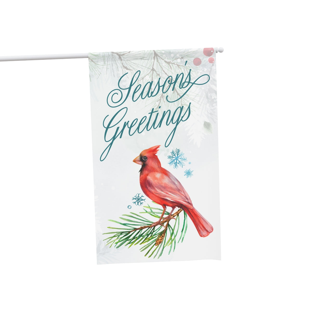 Seasons Greetings Cardinal House Banner Flag