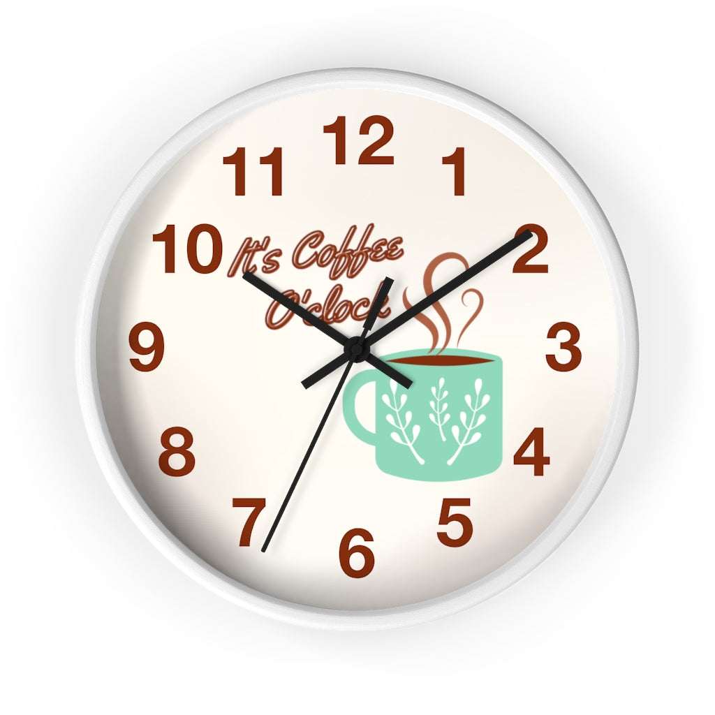 It's Coffee O'clock Wall Clock for Kitchen and Coffee Station